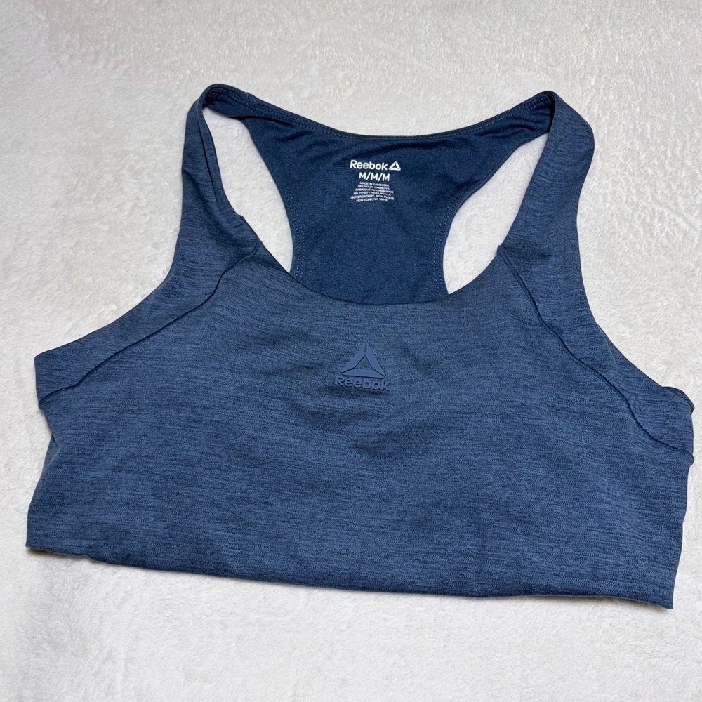 Reebok Navy Blue Racerback Sports‎ Bra Sz M